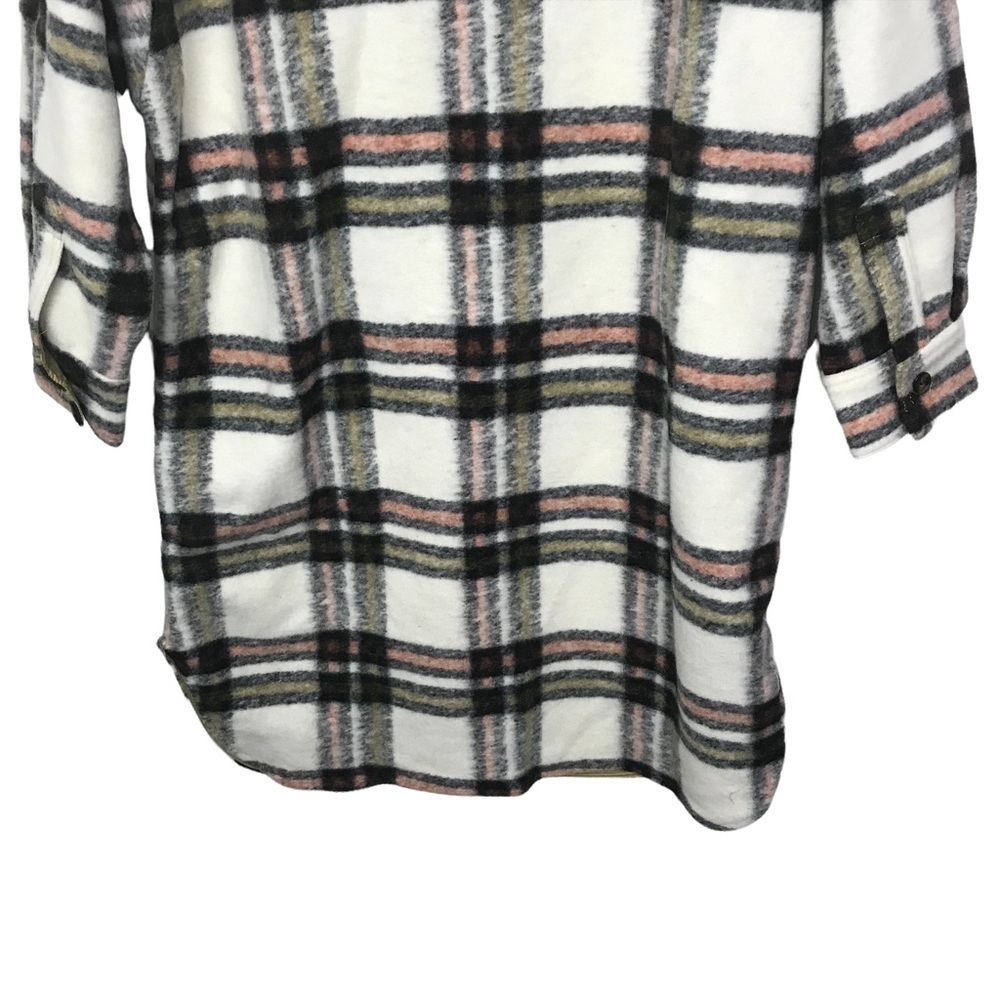 Button Front Patch Pocket Plaid Shacket Overcoat NWT Small - Picture 6 of 16